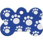 Psí známka Kost malá modrá Tlapky 28x18 mm – Hledejceny.cz