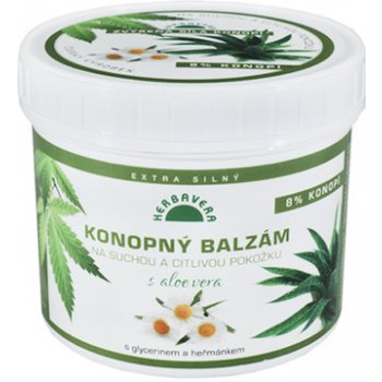 Herbavera Konopný balzám s aloe vera na suchou a citlivou pokožku 200 ml