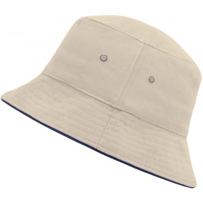 Bavlněný klobouk MB012 Natural / tmavě modrá