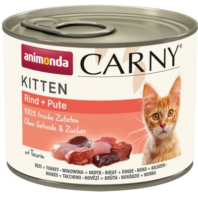 Carny Kitten hovězí krůtí maso 24 x 0,2 kg