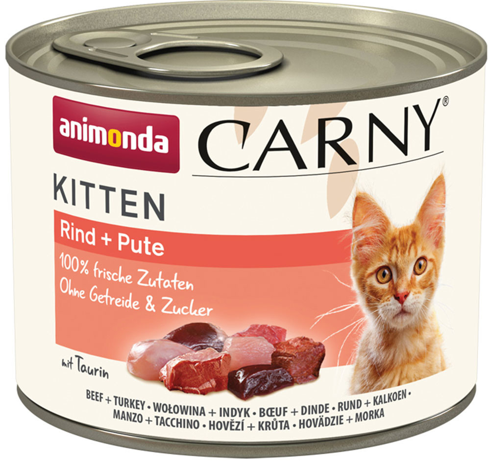 Carny Kitten hovězí krůtí maso 12 x 0,2 kg