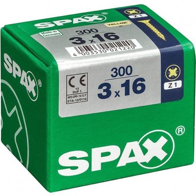 Spax Yellox Univerzální vrut, ø 3 × 16 mm, PZ1, zápustná hlava, 300 ks 4081020300167 – Hledejceny.cz