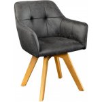 Interior DE Loft Wood II antik šedá mikrovlákno otočná 2 ks – Zboží Dáma