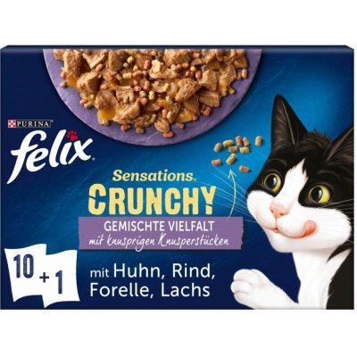 Felix Sensations Crunchy v želé s křupavými kousky výběr se zeleninou 10 x 85 g – Zboží Mobilmania