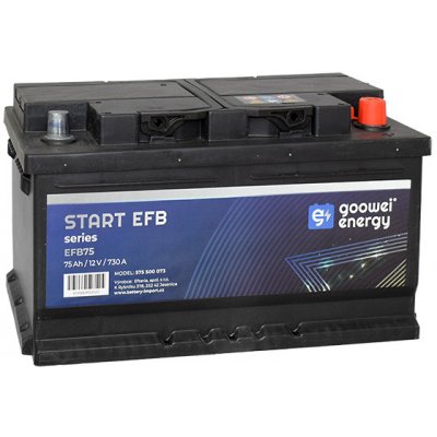 GOOWEI ENERGY 12V 75Ah 730A EFB75 – Zboží Mobilmania