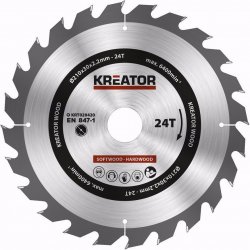 KREATOR KRT020420 Pilový kotouč na dřevo 210mm, 24T