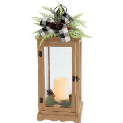 MagicHome Vianoce Lucerna MagicHome Vánoce, LED teplá bílá, 3xAAA, časovač, hnědý, 20x20,5x51 cm, pohyblivý – Hledejceny.cz