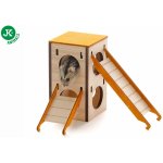 JK ANIMALS Dřevěný domek Věž s žebříky pro křečky 8 × 7,5 × 14 cm – Zboží Mobilmania