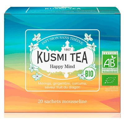 Kusmi Tea Organic Happy Mind mušelínové sáčky 20 x 2,2 g – Hledejceny.cz