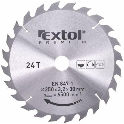 EXTOL PREMIUM Kotouč pilový s SK plátky, O 250x3,0x30mm, 24T (8803240) – Zboží Dáma