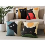 Xpose ČERNÁ KOČKA digitální tisk 4 ks Bavlna 43 x 43 cm – Zboží Dáma