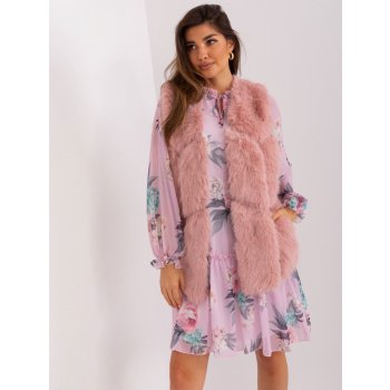 Italy Moda chlupatá kožíšková vesta at-kz-2375.00p light pink