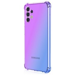 Pouzdro TopQ Samsung A13 silikon Shock duhový fialovo-modrý