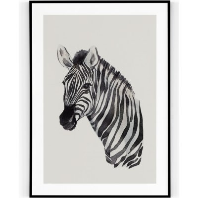 Plakát / Obraz Zebra Bez okraje Napnuté plátno na dřevěném rámu 40 x 50 cm – Zboží Mobilmania