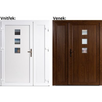 Soft Dvoukřídlé vchodové Ella+Panel Plný Zlatý dub/bílá levé 130 x 200 cm – Hledejceny.cz