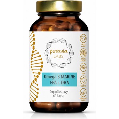 Puravia LABS Omega 3 z mořských ryb 60 kapslí – Hledejceny.cz