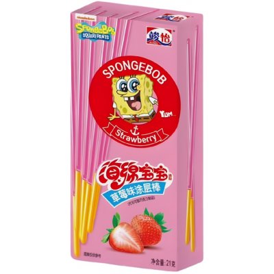 Junyi SpongeBob Strawberry Coated Sticks 21 g – Zboží Dáma