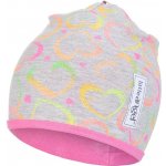 Little Angel čepice podšitá Outlastšedý melír neon srdce/tm.růžová – Sleviste.cz