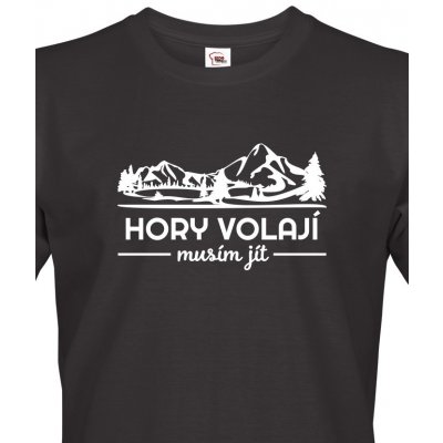 Pánské triko Hory volají musím jít černá – Hledejceny.cz