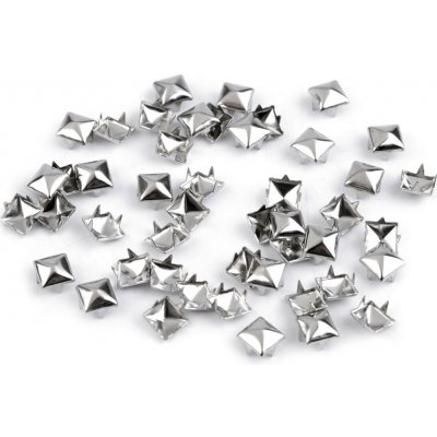 Cvočky na oblečení z nerezové oceli 7x7 mm pyramida Varianta: 1 barva nikl, Balení: 50 ks – Zboží Dáma