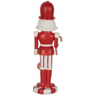 Bílo-červená vánoční dekorace socha Louskáček - 7*7*23 cm - Clayre & Eef – Hledejceny.cz