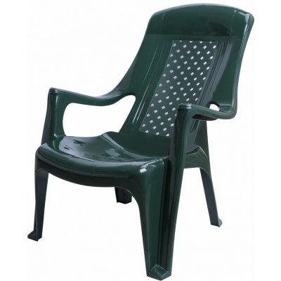 Mega Plast, plastová židle Club, 85 x 60 cm, výška 81 cm, tmavě zelená