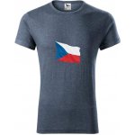 Tričko s potiskem Česká republika vlajka dámské Námořní modrá – Zboží Dáma