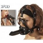 Zado Kožený postroj na hlavu s dildem – Zboží Mobilmania