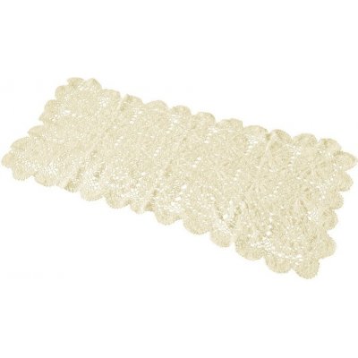 BO-MA Háčkovaný ubrus Kruhy béžový 50x100 cm – Sleviste.cz