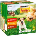 Purina Friskies Adult Multipack hovězí kuře & jehněčí v šťávě 24 x 100 g – Sleviste.cz