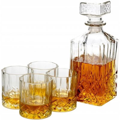 EXCELLENT Whiskey set karafa + sklenice sada 5 ks křišťálové sklo 900 ml – Zboží Mobilmania