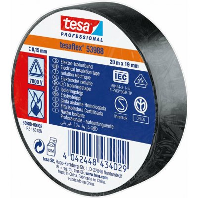 Tesa 53988 Elektroizolační páska 19 mm x 20 m černá – Sleviste.cz