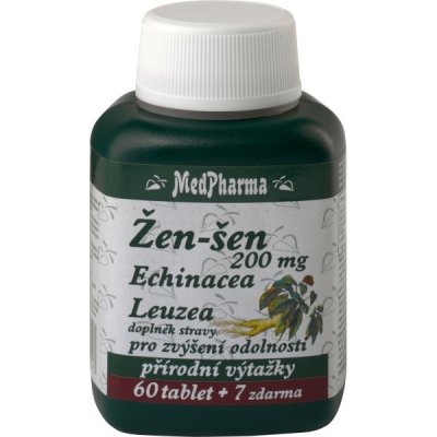 MedPharma Žen-šen 200 mg + Echinacea + leuzea 67 tablet