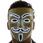 Svítící maska Anonymous Vendeta | Bílá – Hledejceny.cz