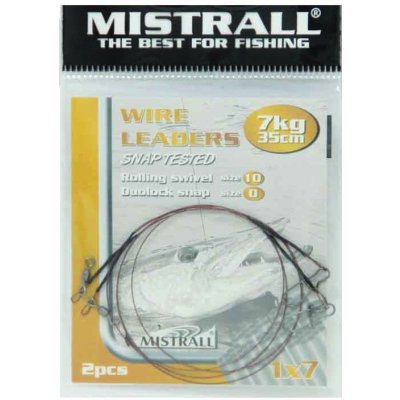 Mistrall Ocelové lanko Power 1x7 35cm 7kg 2ks – Zboží Dáma