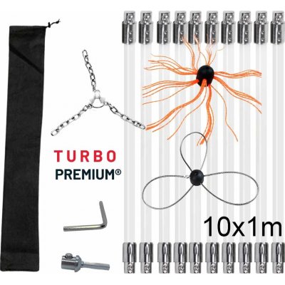Turbo Premium Rotačná kefa na čistenie komína Komplet set 10 m – HobbyKompas.cz