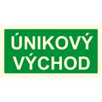 Fotoluminiscenční tabulka – ÚNIKOVÝ VÝCHOD text fotoluminscenční plast 200 x 100 mm – Zboží Dáma