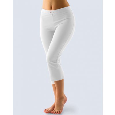 Gina 7/8 kalhoty šité klasické jednobarevné 95004P bílé – Zboží Mobilmania