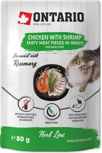 Ontario Cat Herb Line Chicken with Shrimps 80 g