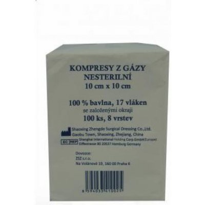 Gáza kompresní nesterilní 10 x 10cm-100 ks 8vrstev – Sleviste.cz