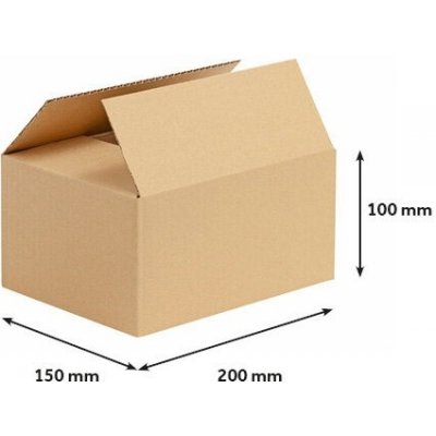 Obaly KREDO Kartonové krabice 200 x 150 x 100 mm 3VVL – Zboží Živě
