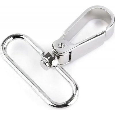 Karabina kovová, s průvlekem 060995-1 nikl, stříbrná průvlek 39mm – Zboží Mobilmania