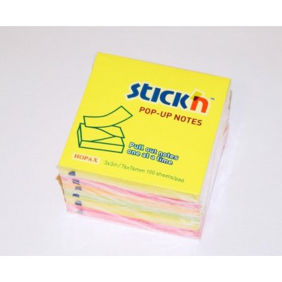 Bločky samolepící Stick´n 76x76 mm, 100 l, 6 bločků v bal, neon. Mix /21848 533053 – Sleviste.cz