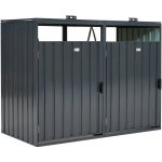 CoverTech Kryt pro 2 120 l nebo 240 l odpadkové koše Alabama antracitový – Zboží Dáma