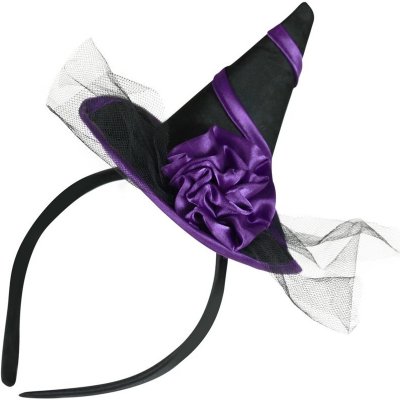 Čelenka čarodějnická s kloboučkem a květinou – Zboží Dáma