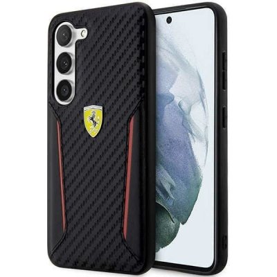 Pouzdro Ferrari Samsung Galaxy S23 PLUS 5G Carbon Contrast Edges černé – Zboží Mobilmania