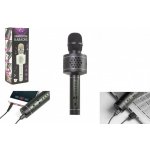 Mikrofon karaoke Bluetooth stříbrný na baterie s USB kabelem – Hledejceny.cz
