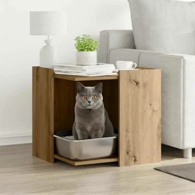 VidaXL Skříňka na kočičí záchod dub artisan 53 x 53 x 51 cm – Zboží Mobilmania