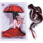 Sada vyšívání předloha jehla mouline viz foto deštník – Zboží Dáma