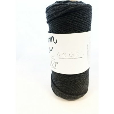 YarnMellow Macramé šňůry Angel 5mm Antracit (Rozčesávací příze macramé YarnMellow Angel 5mm Antracit. Je ze 100% recyklované bavlny a najdete ji u nás v mnoha odstínech. Dá se snadno rozčesat, hodí se – Zboží Mobilmania